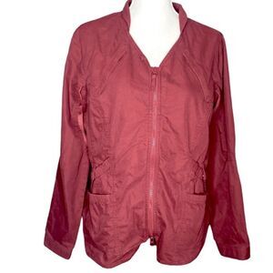 Duluth Trading Co Wm’s Sz Lrg Dark Red Vented Mesh Back Utility Fishing Jacket